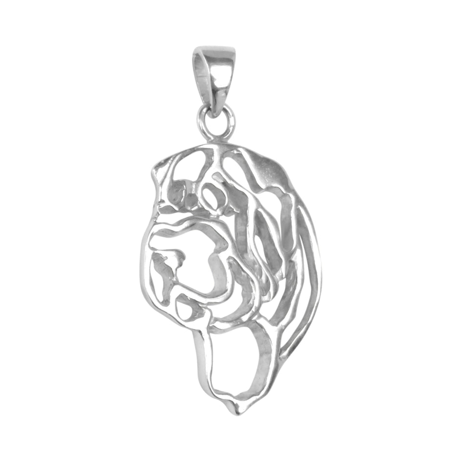 Shar-Pei in Sterling Silver Silhoutte Head Pendant