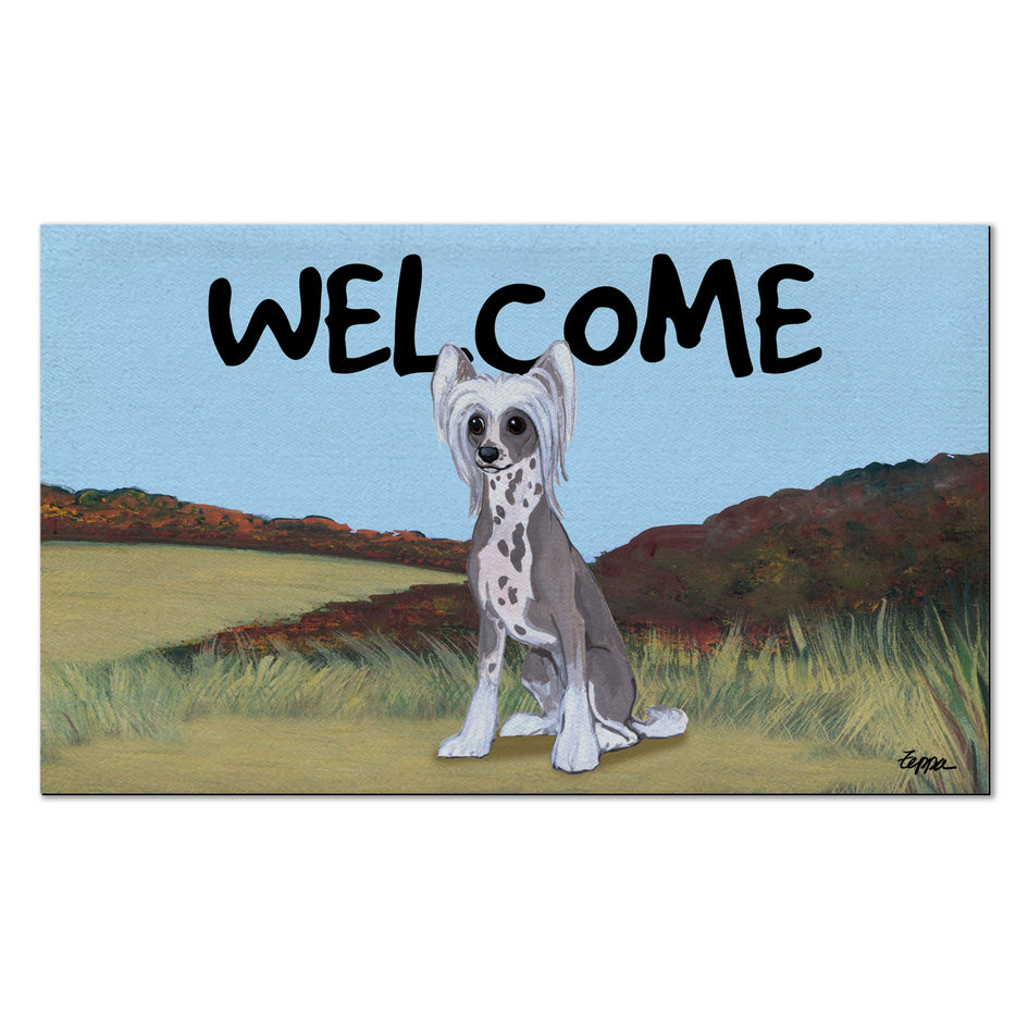 Chinese Crested Welcome Mat