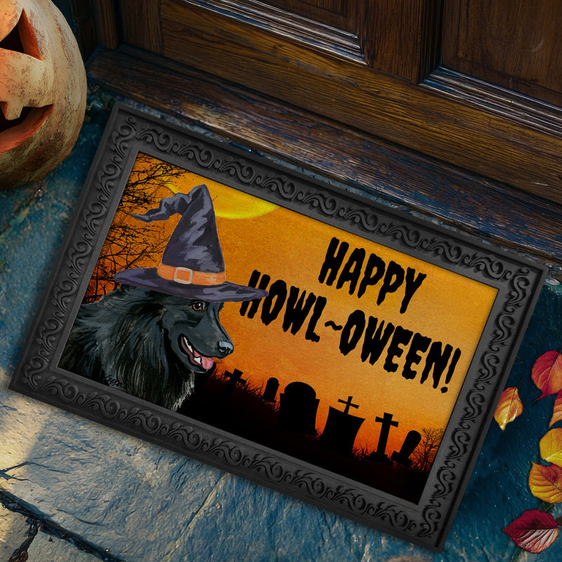Belgian Shepherd HAPPY HOWL-OWEEN Welcome Mat