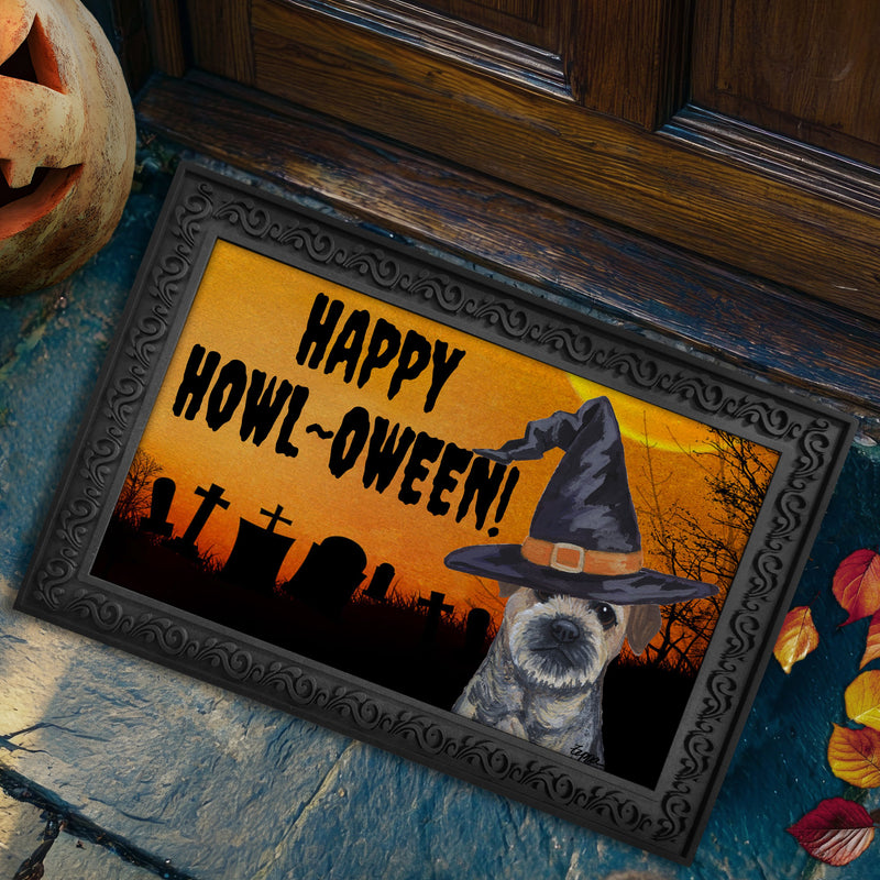 Border Terrier HAPPY HOWL-OWEEN Welcome Mat