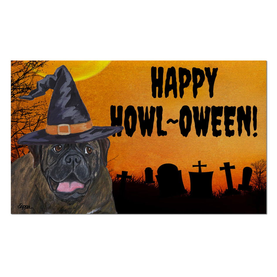 Bullmastiff HAPPY HOWL-OWEEN Welcome Mat