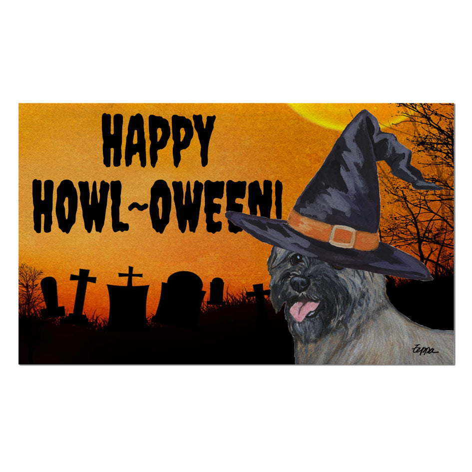 Cairn Terrier HAPPY HOWL-OWEEN Welcome Mat