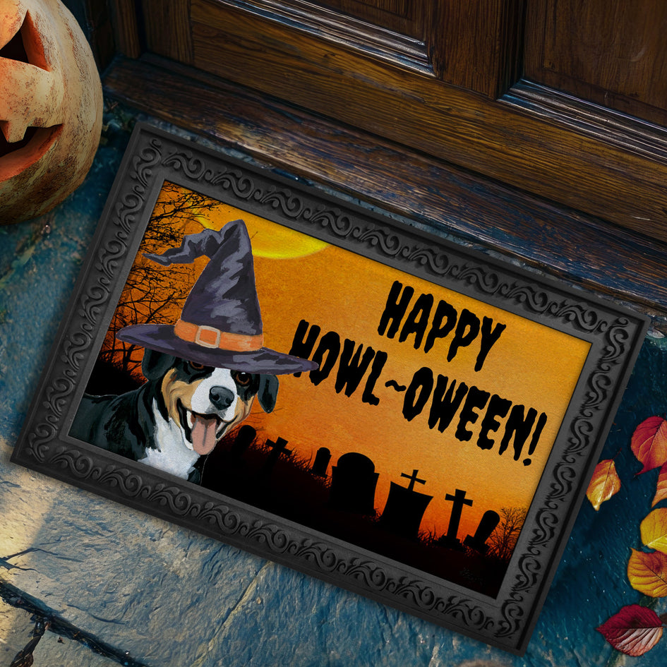 Entelbucher Mountain Dog HAPPY HOWL-OWEEN Welcome Mat