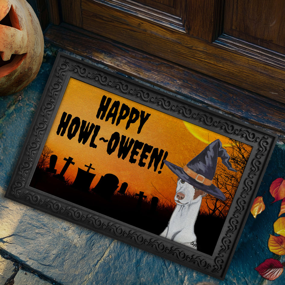Ibizan Hound HAPPY HOWL-OWEEN Welcome Mat