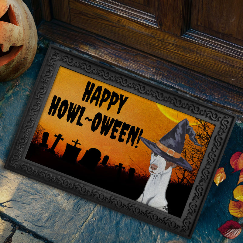 Ibizan Hound HAPPY HOWL-OWEEN Welcome Mat