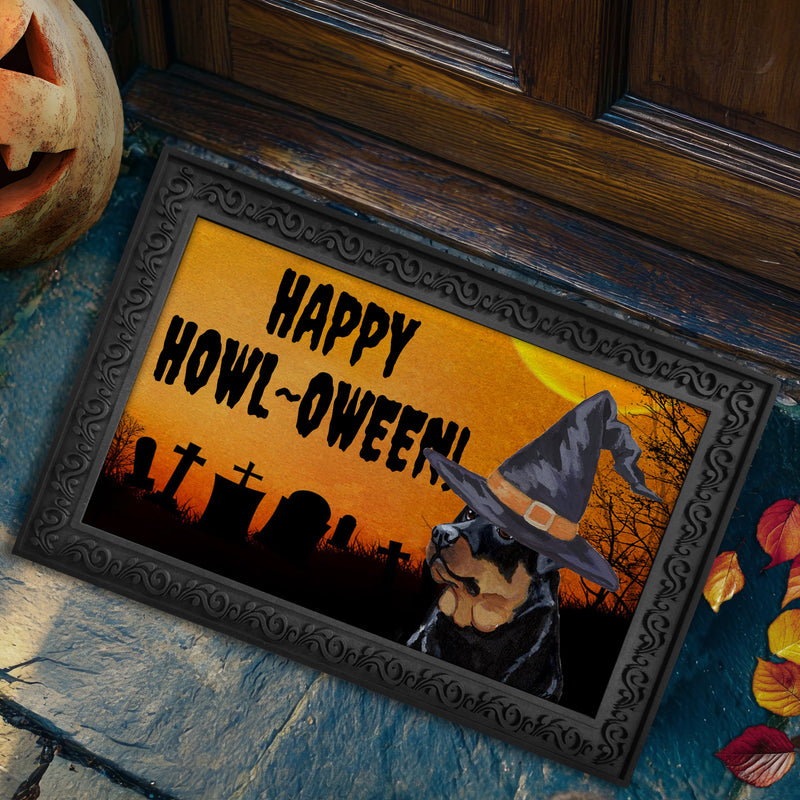 Rottweiler HAPPY HOWL-OWEEN Welcome Mat