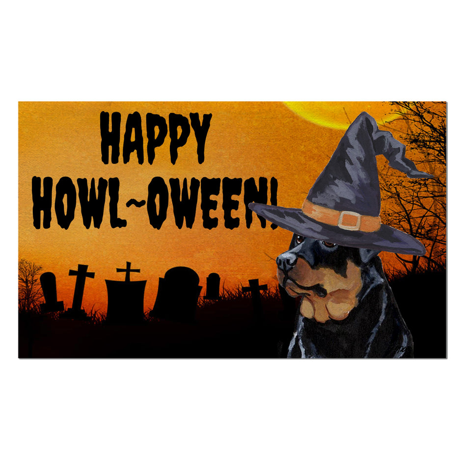 Rottweiler HAPPY HOWL-OWEEN Welcome Mat
