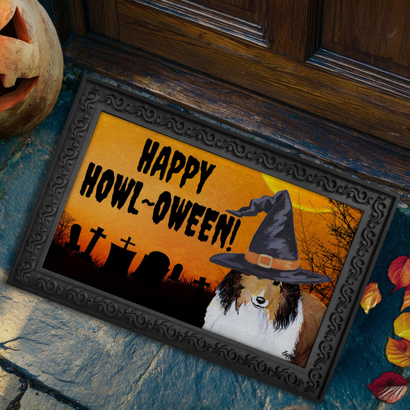 Shetland Sheepdog HAPPY HOWL-OWEEN Welcome Mat