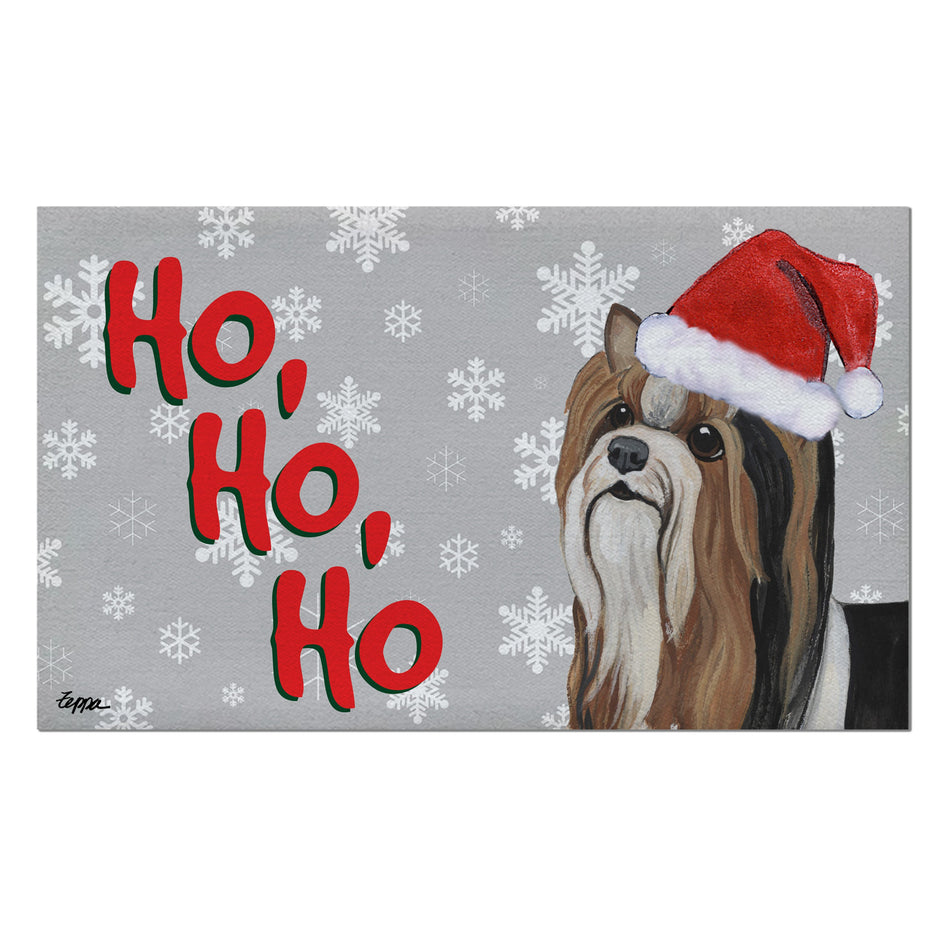 Biewer Terrier Full Coat Holiday Welcome Mat