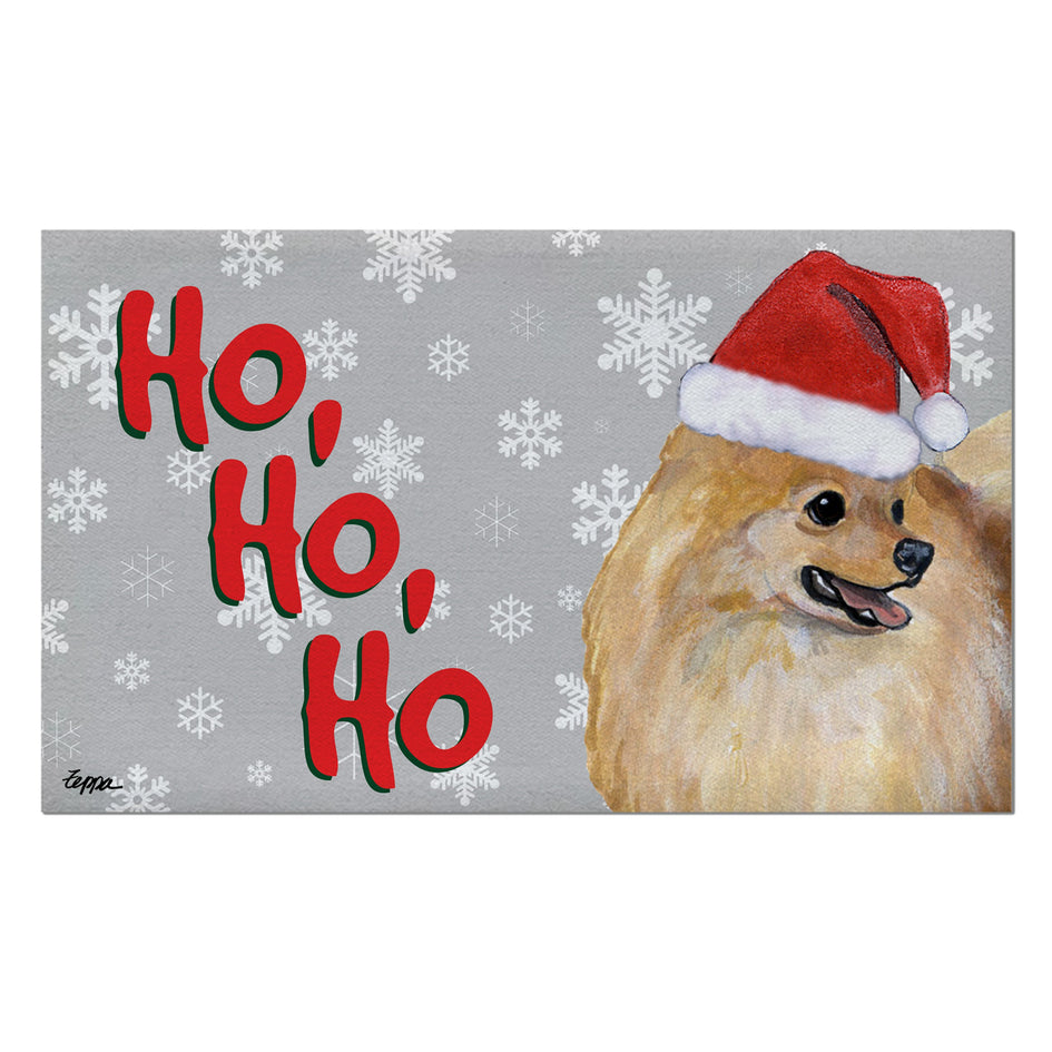 Pomeranian Holiday Welcome Mat
