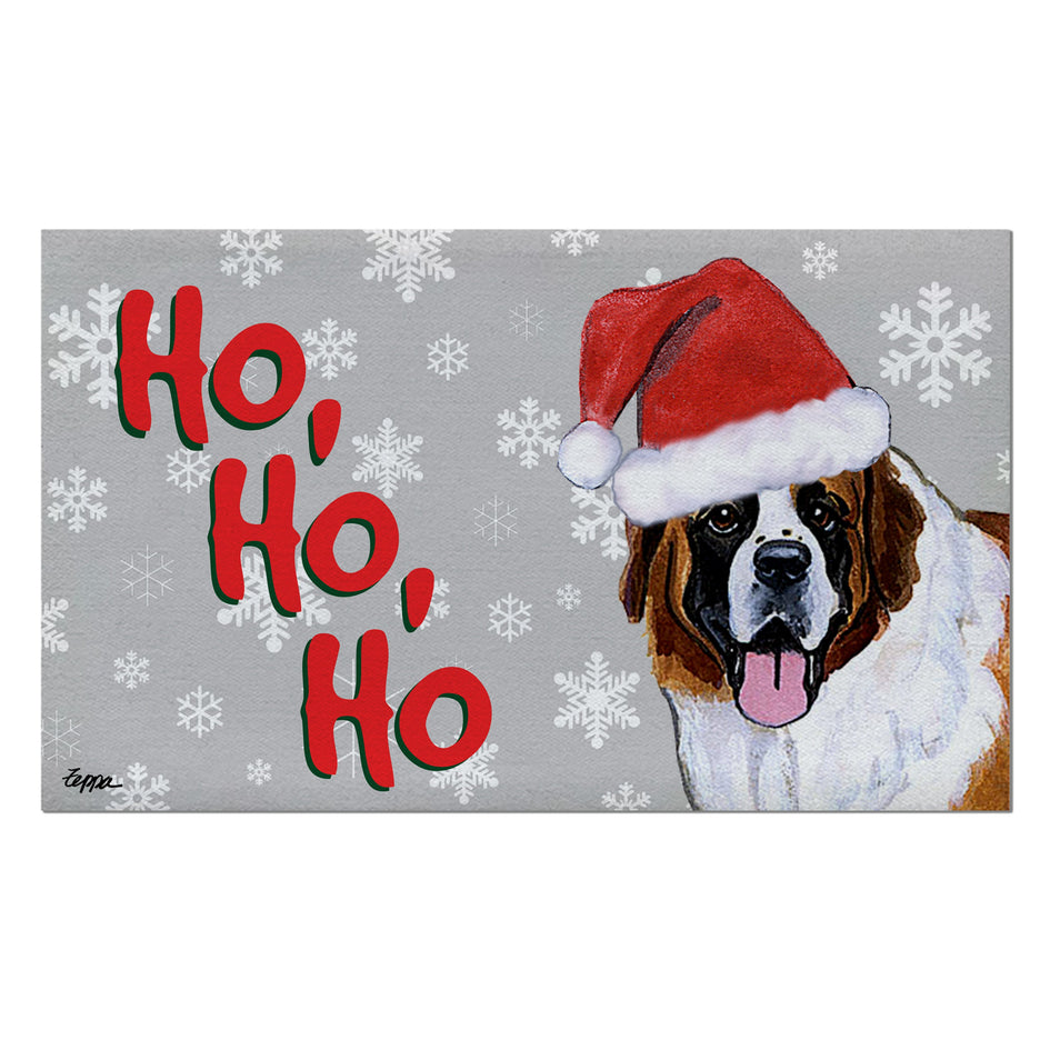 Saint Bernard Holiday Welcome Mat