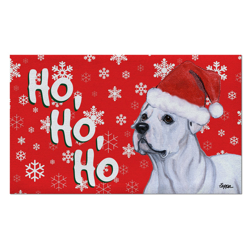 American Bulldog Holiday Welcome Mat