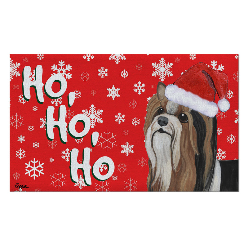 Biewer Terrier Full Coat Holiday Welcome Mat