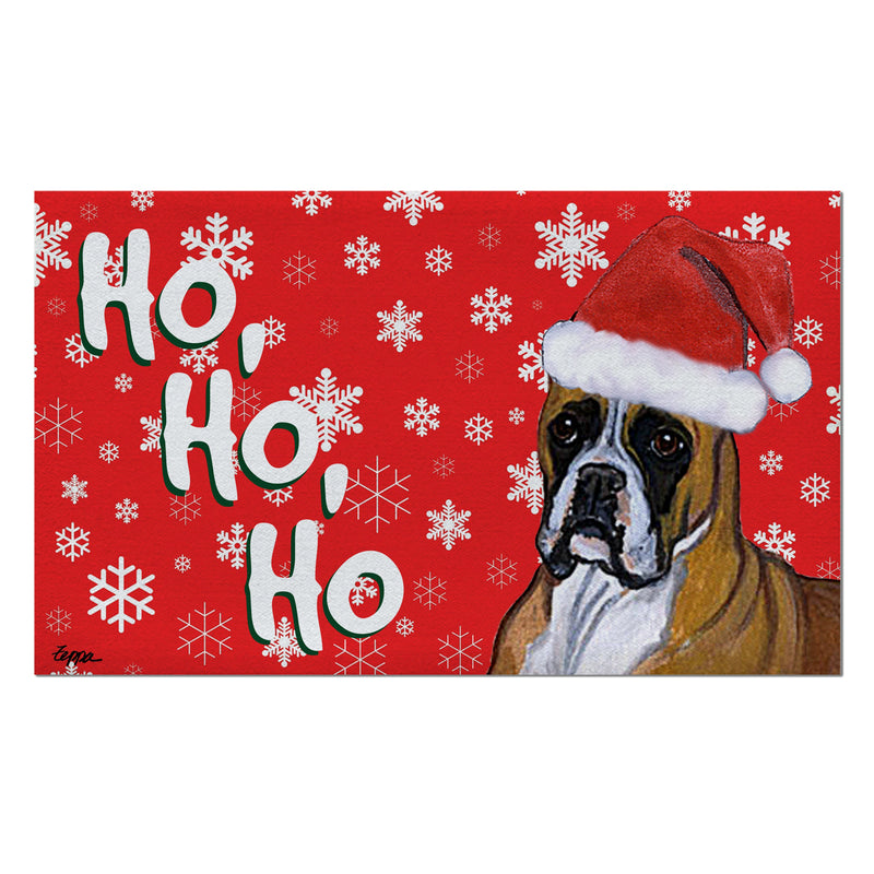 Boxer Lying Holiday Welcome Mat