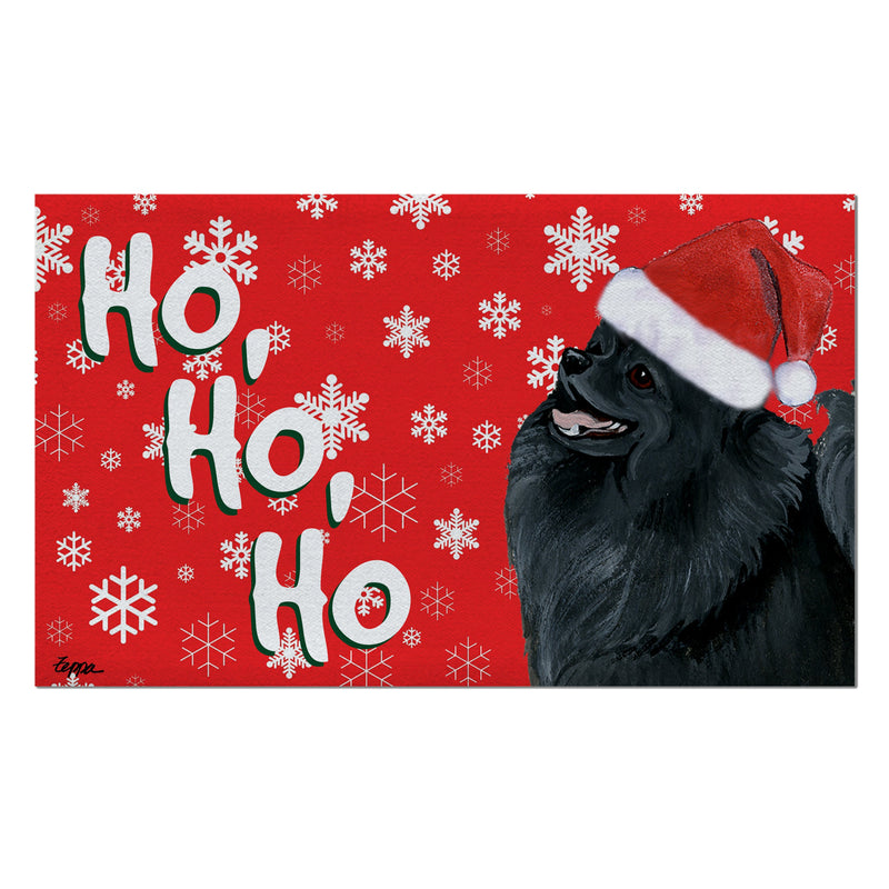 Pomeranian Holiday Welcome Mat