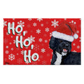 Portuguese Water Dog Black Holiday Welcome Mat