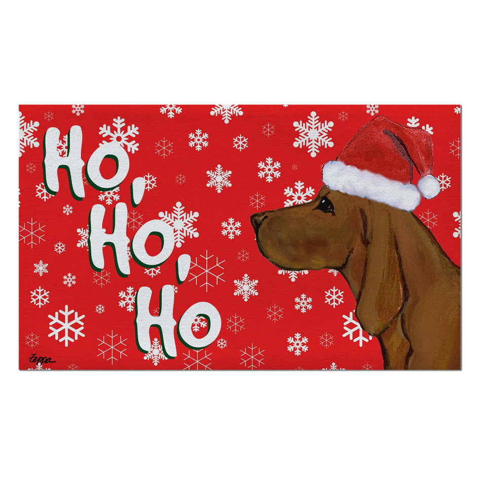 Redbone Coonhound Holiday Welcome Mat