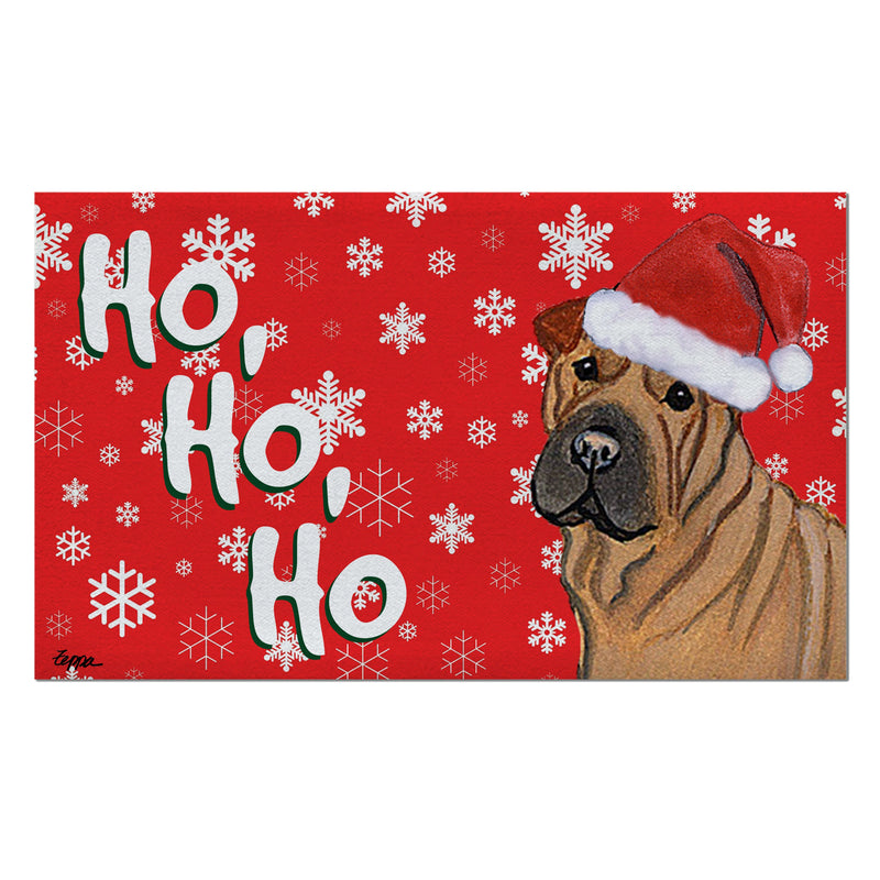 Shar Pei Holiday Welcome Mat
