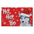 Siberian Husky Holiday Welcome Mat