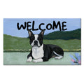 Boston Terrier Lying Welcome Mat
