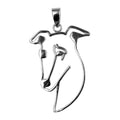 Whippet in Sterling Silver Silhoutte Head Pendant