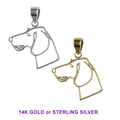 Dachshund (Wirehaired) in Sterling Silver Silhoutte Head Pendant