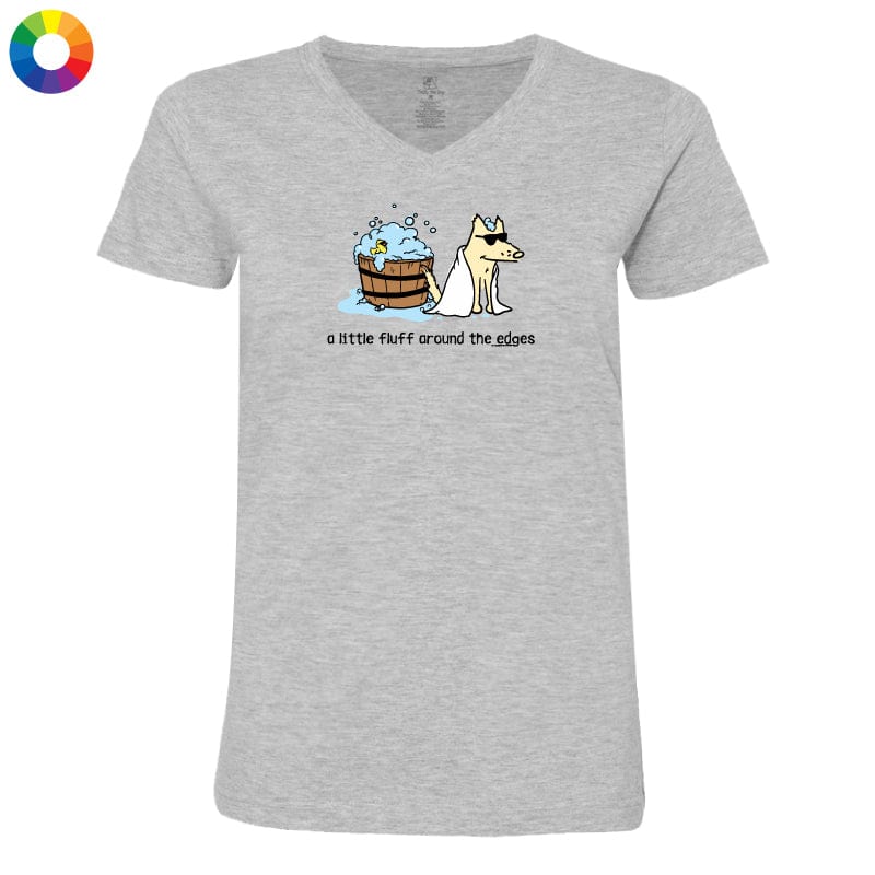 A Little Fluff Around the Edges  - Ladies T-Shirt V-Neck