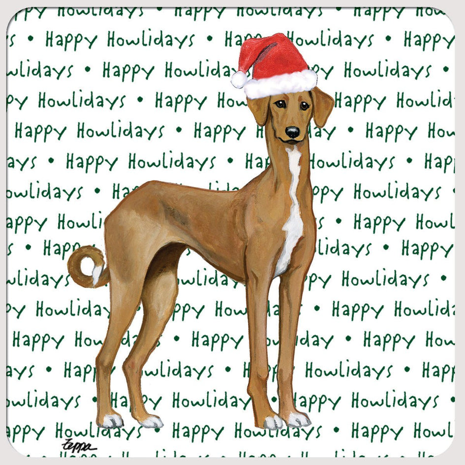 Azawakh "Happy Howlidays" Coaster