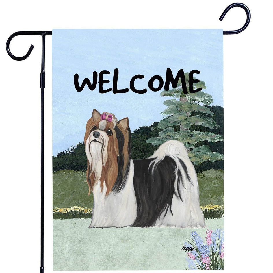 Biewer Terrier Garden Flag