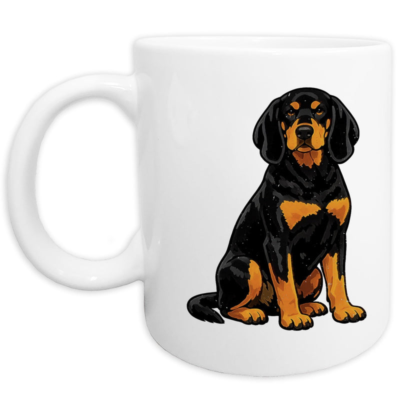 Black and Tan Coonhound Watercolor - Ceramic Mug