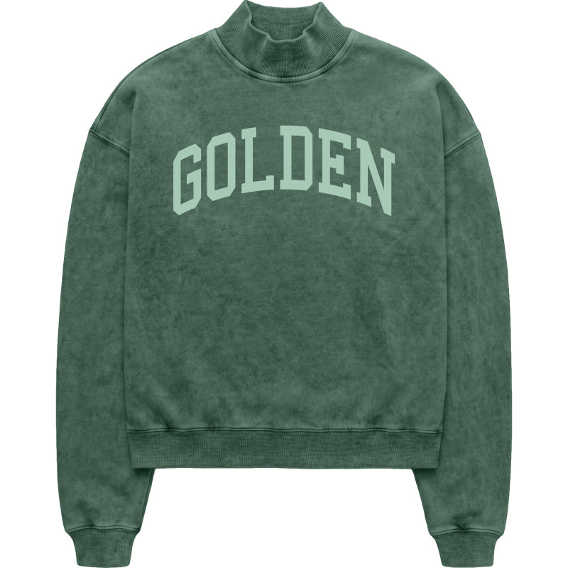 Golden Mock Neck Sweatshirt
