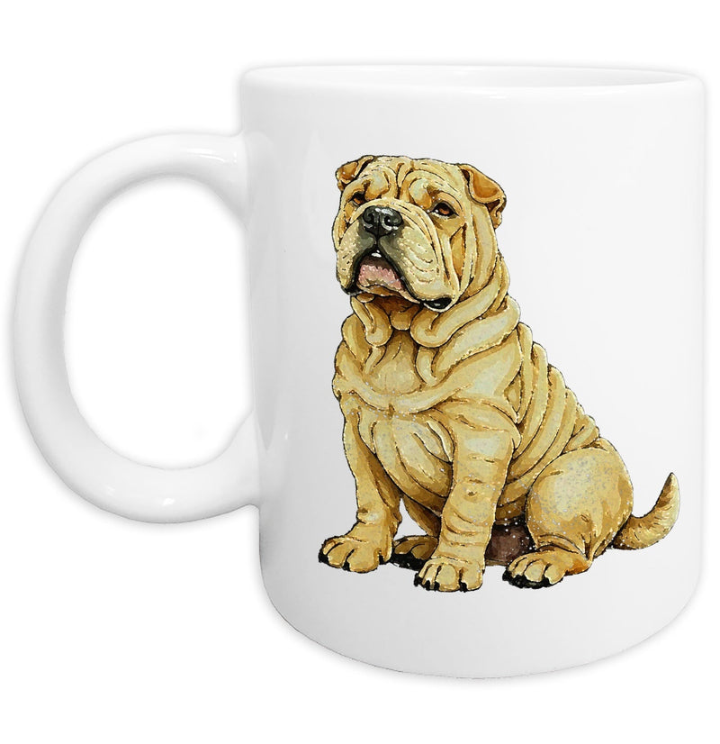 Chinese Shar-Pei Watercolor - Ceramic Mug