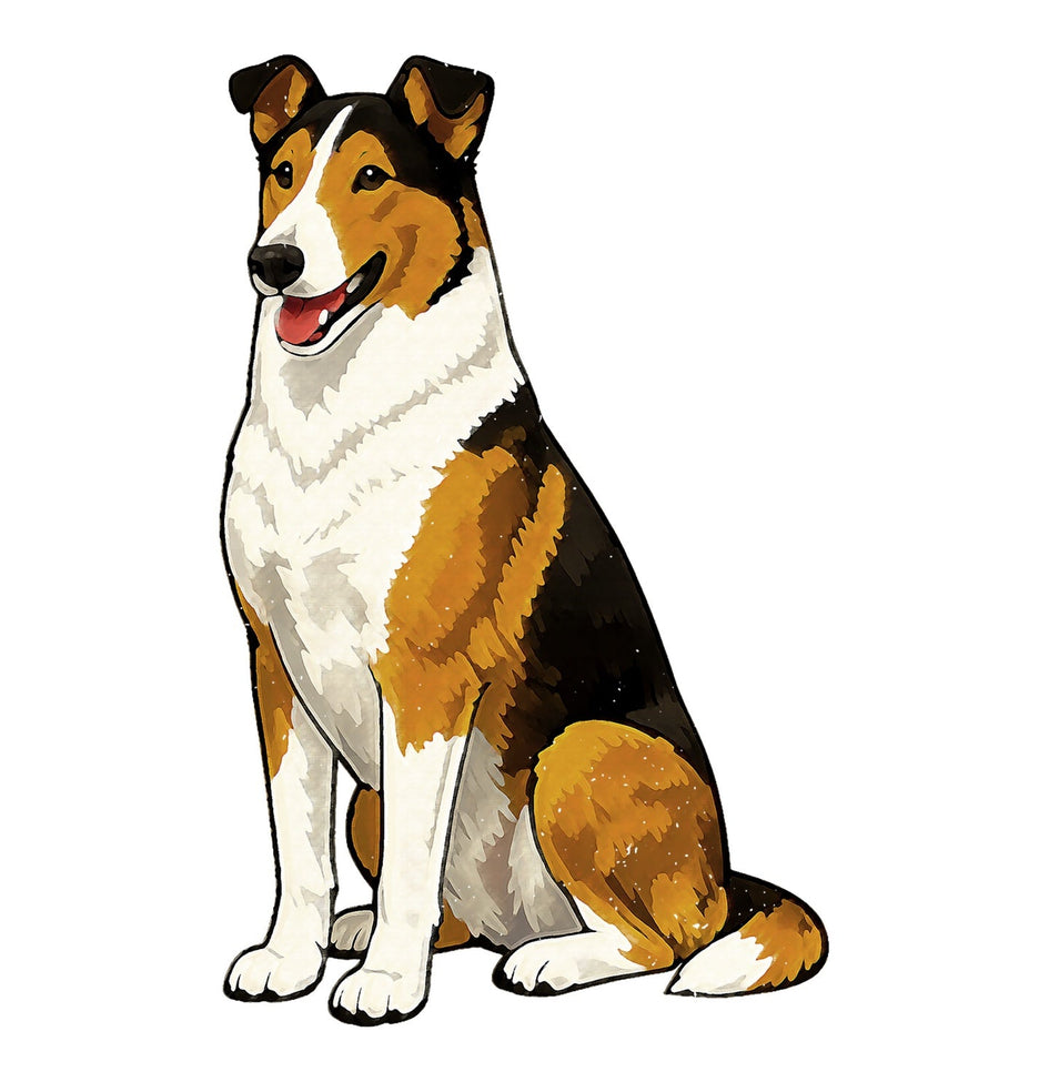 Collie (Smooth - Black, White & Tan) Watercolor - Ceramic Mug