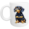 Dachshund (Black & Tan Short Hair) Watercolor - Ceramic Mug