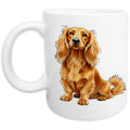Dachshund (Red - Long Hair) Watercolor - Ceramic Mug