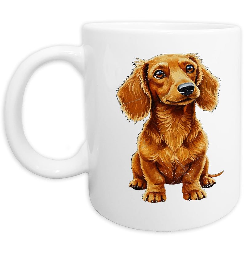 Dachshund (Red - Wire Hair) Watercolor - Ceramic Mug