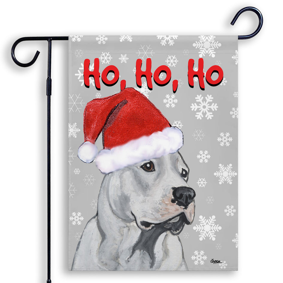 Dogo Argentino Ho Ho Ho Holidays Garden Flag