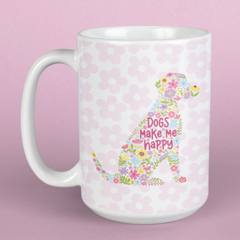 Dogs Make Me Happy - Large Coffee Mug