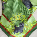 Cairn Terrier Green Square Silk Scarf