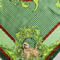 Cairn Terrier Green Square Silk Scarf