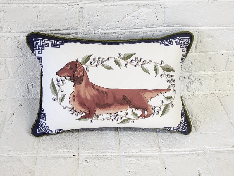 Long Haired Dachshund Pillow Cover