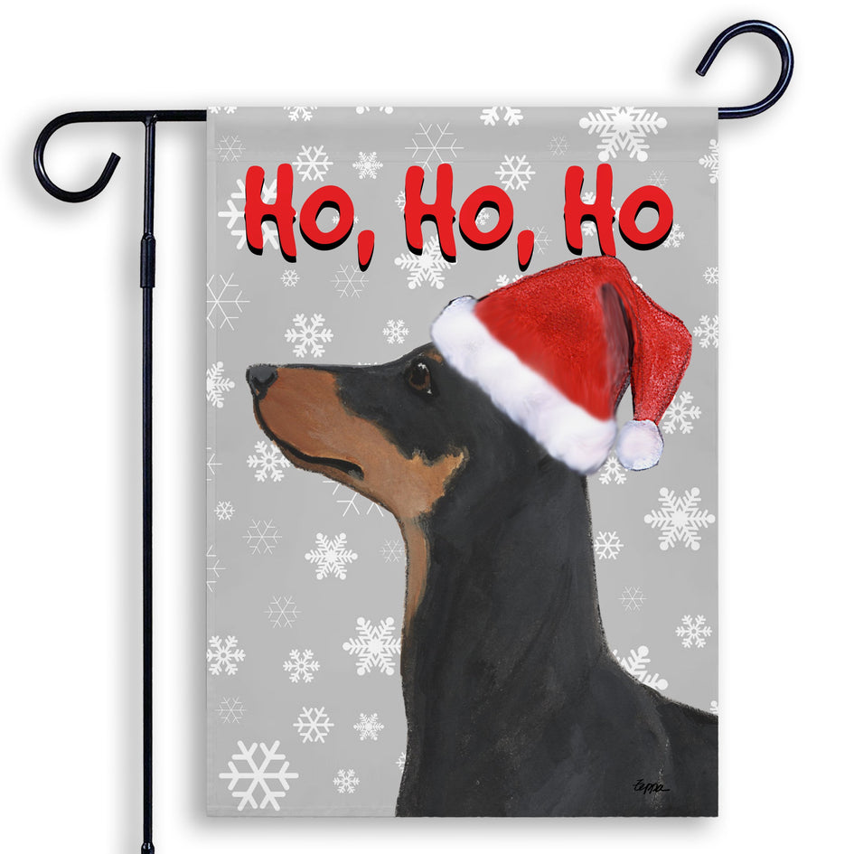 German Pinscher Ho Ho Ho Holidays Garden Flag