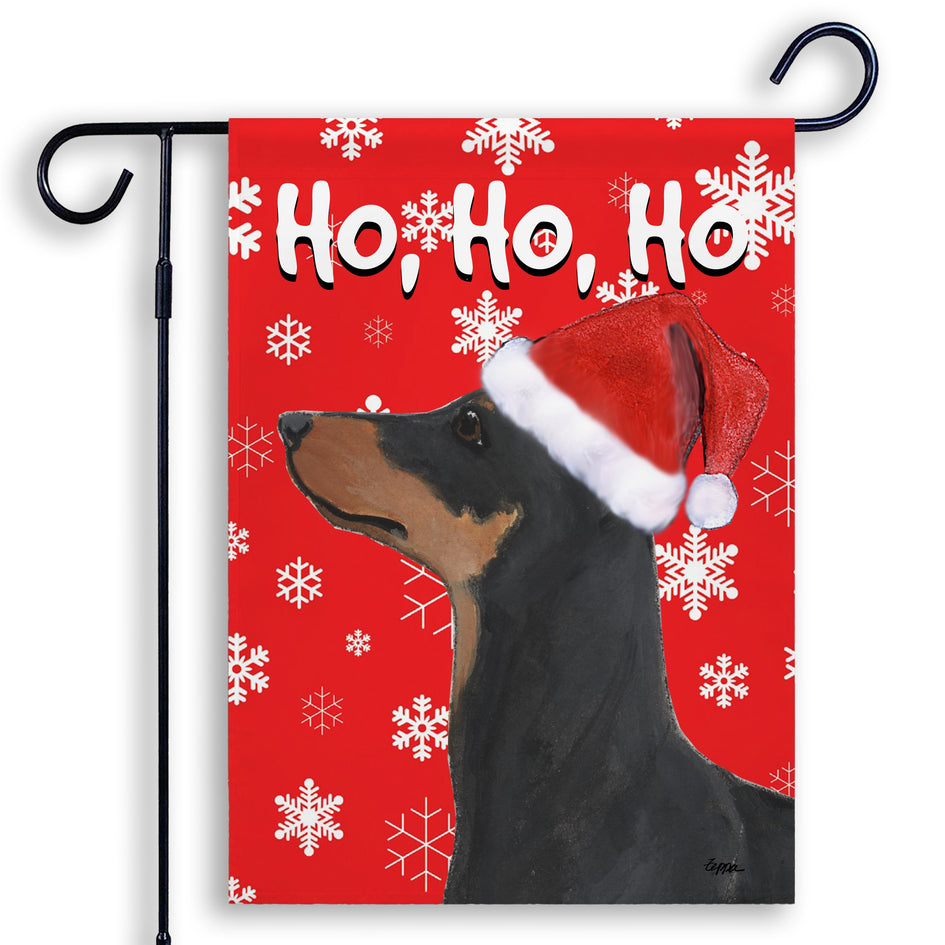 German Pinscher Ho Ho Ho Holidays Garden Flag