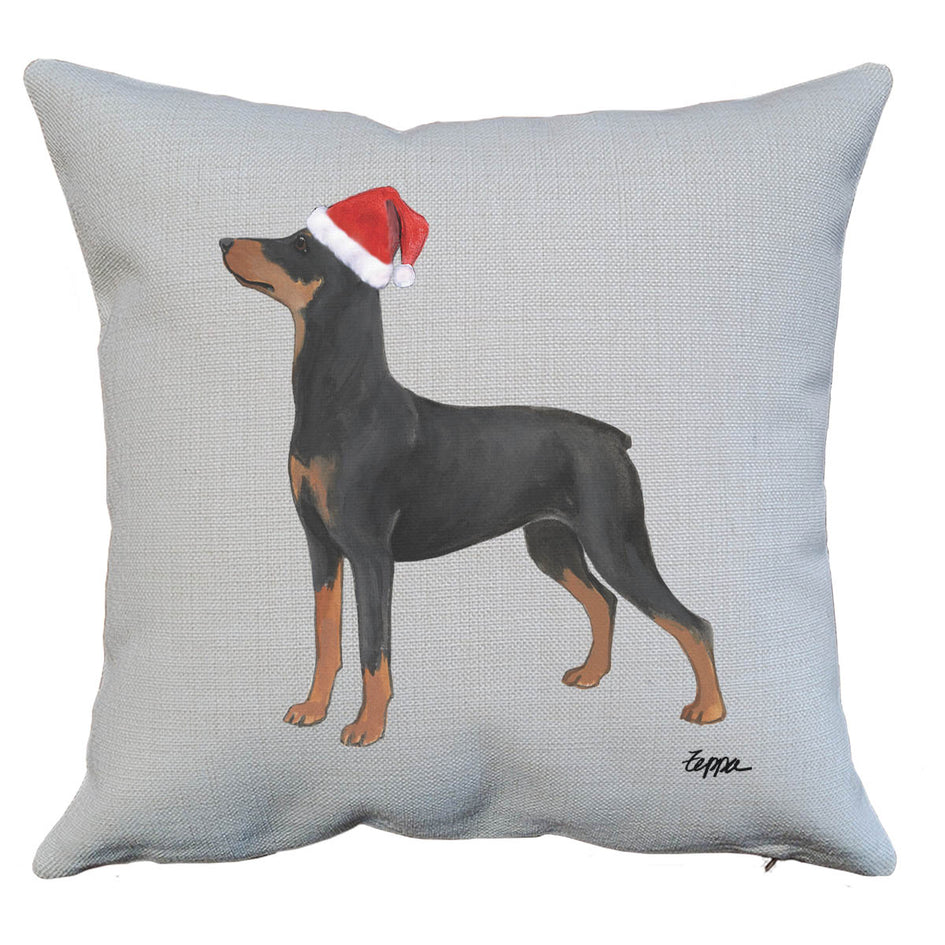 German Pinscher  Santa Pillow Cover