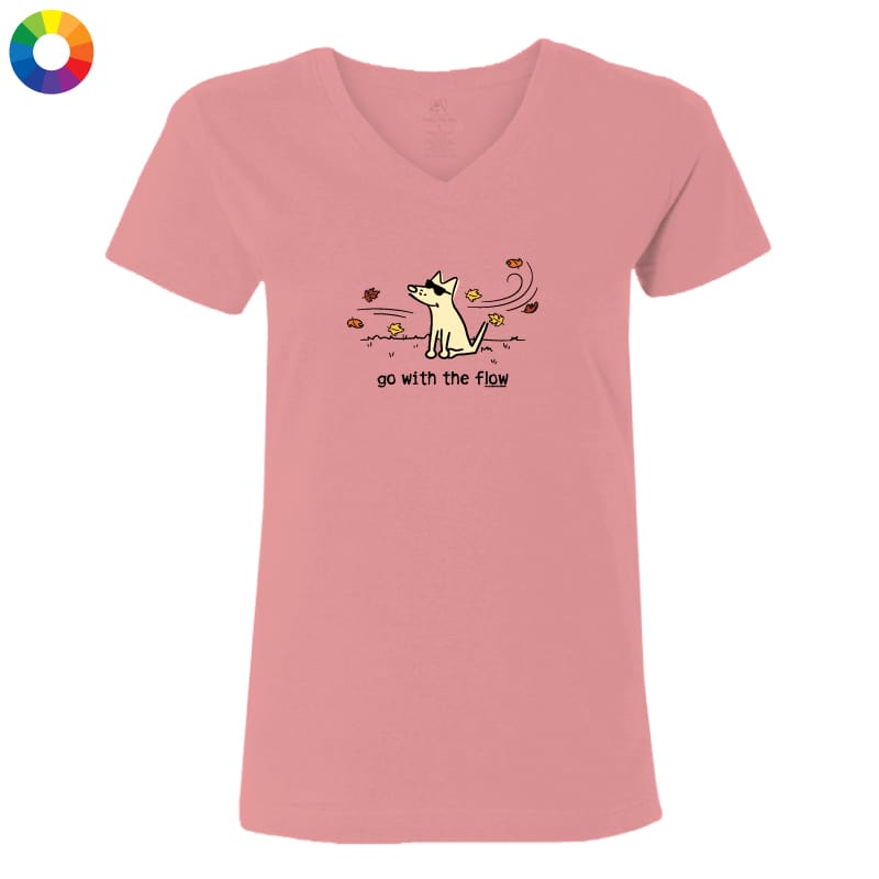 Go with the Flow  - Ladies T-Shirt V-Neck