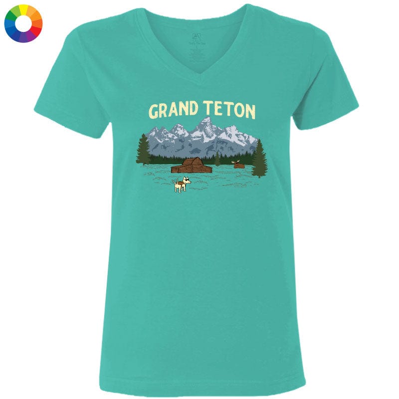 Grand Teton  - Ladies T-Shirt V-Neck