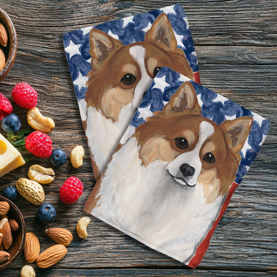 Icelandic Sheepdog Americana Kitchen Towel Set