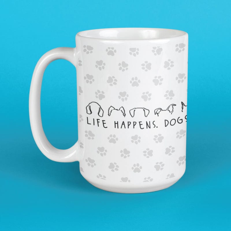 Life Happens Dogs Help - Large Coffee Mug