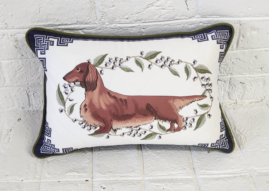 Long Haired Dachshund Pillow Cover
