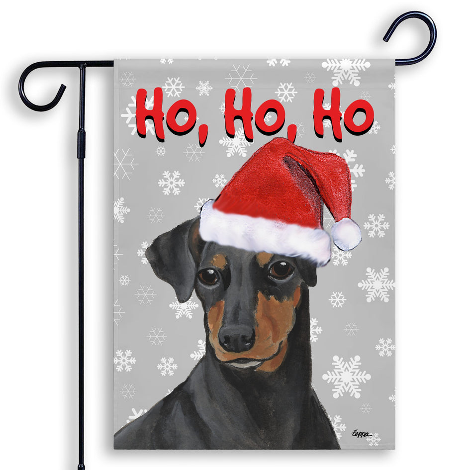Manchester Terrier Ho Ho Ho Holidays Garden Flag